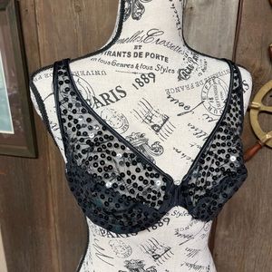 Victoria secrets, beautiful black sequins bra NWOT